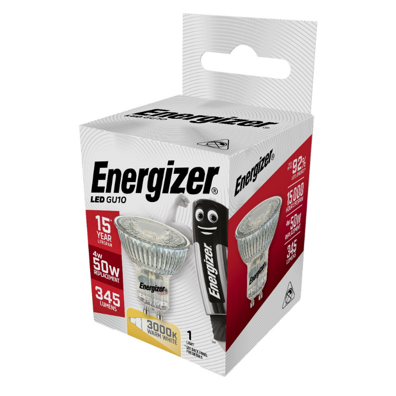 Energizer LED GU10 5W ( Eq 50W ) -  FULL GLASS , 36°  