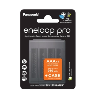 Eneloop pro Recharged AAA / 930mAh 4pack + case
