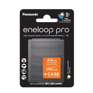 Eneloop pro Recharged AA / 2500mAh 4pack + case